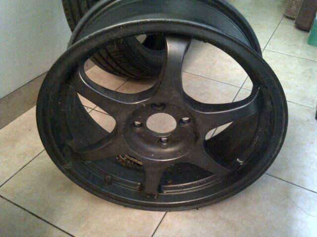 Jual 2nd rep SSR type-C 16" gunmetal PCD 4x100+2ban 85%