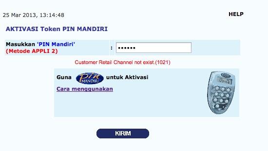 Bantuin an gan "Aktivasi token Mandiri gagal"