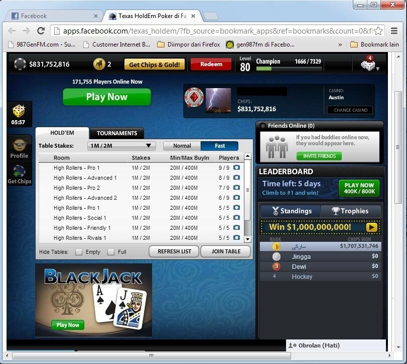Lelang Chip Zynga Poker (800 M)
