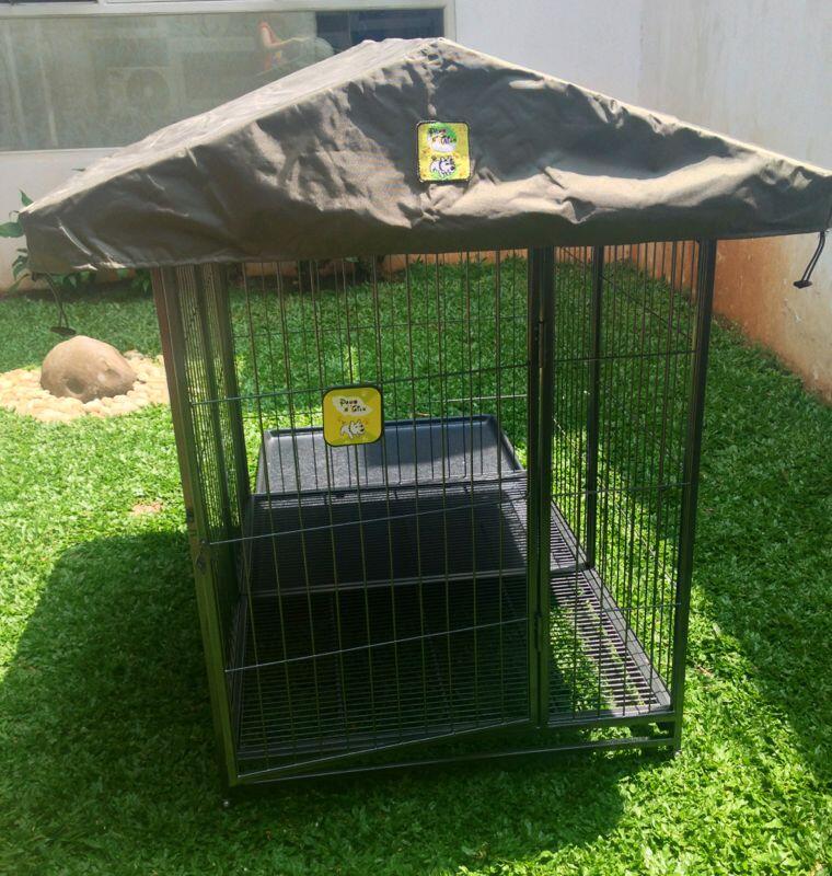WTS PET HOUSE / DOG CAGE (KANDANG ANJING) knockdown dengan atap.