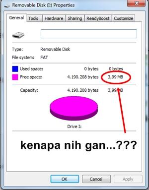 &#91;HELP&#93; kapasitas flashdisk berkurang