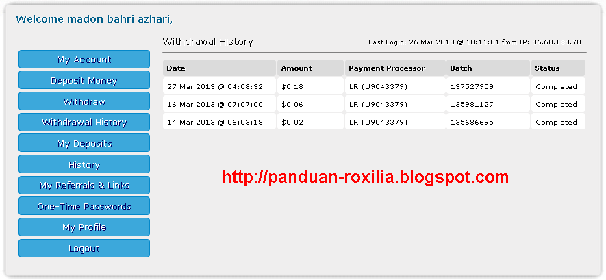 Panduan Roxilia Investments - Get $5 For Each Referral