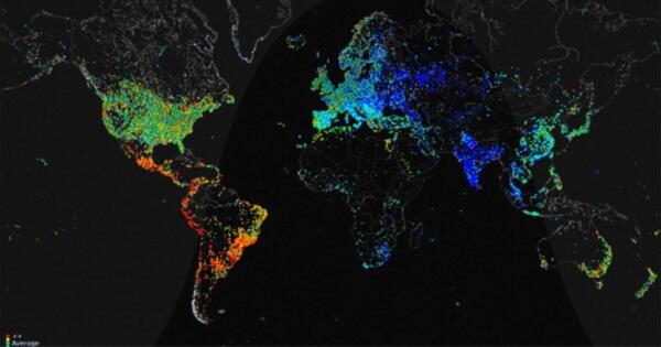 Peta unik penggunaan internet dunia