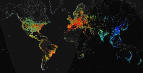 Peta unik penggunaan internet dunia