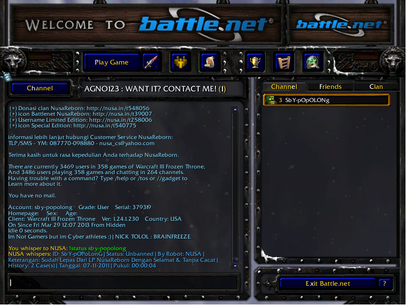 Want To sell : Indogamers, Nusareborn Battlenet ID ! HARGA TERJANGKAU!