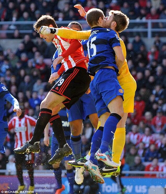 vidic ma de gea maho, cipokan di lapangan