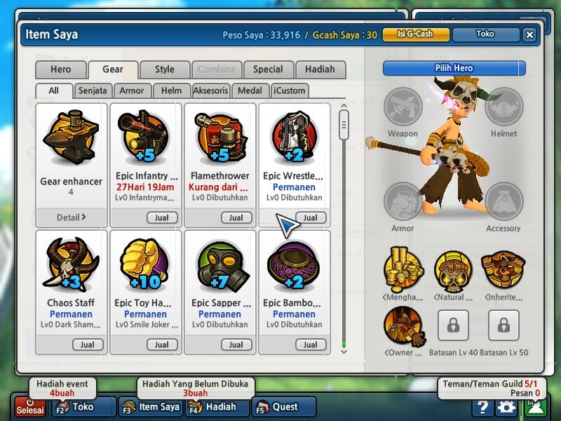 Jual Char LostSaga 1LT kelas 3..herper 2