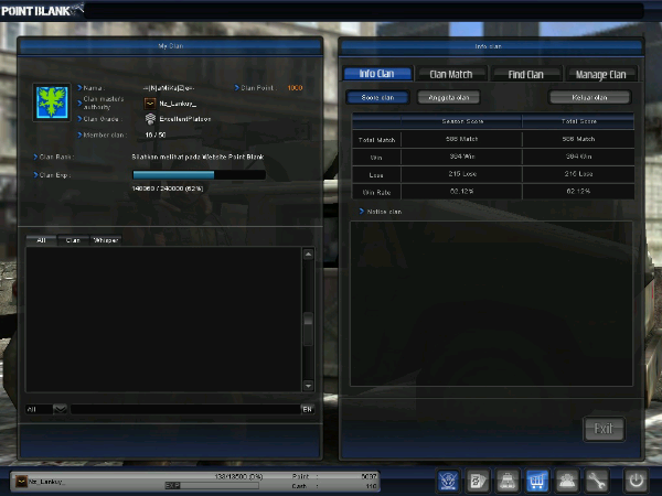 jual char point blank newbie + clan excellent