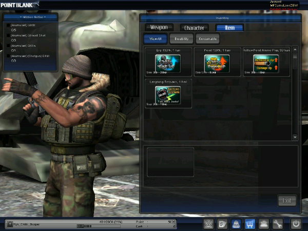 jual char point blank newbie + clan excellent
