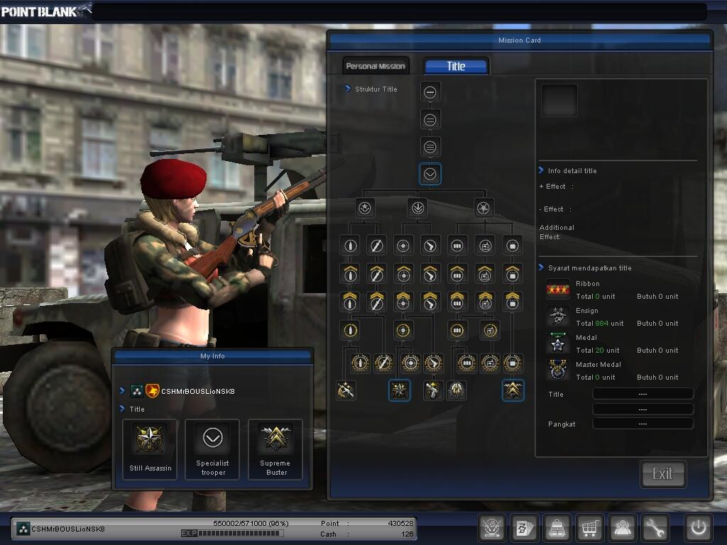 JUAL CHAR POINT BLANK LT.COLONEL GRADE 2
