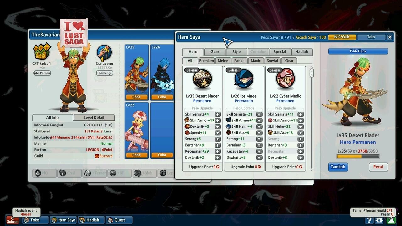 Jual Char/ID Lost Saga CPT (Diamond 3)