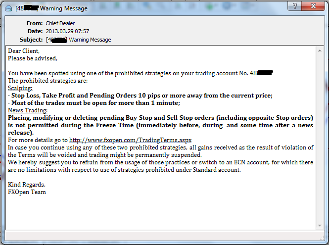 Trading kena WARNING dari FXOP*N