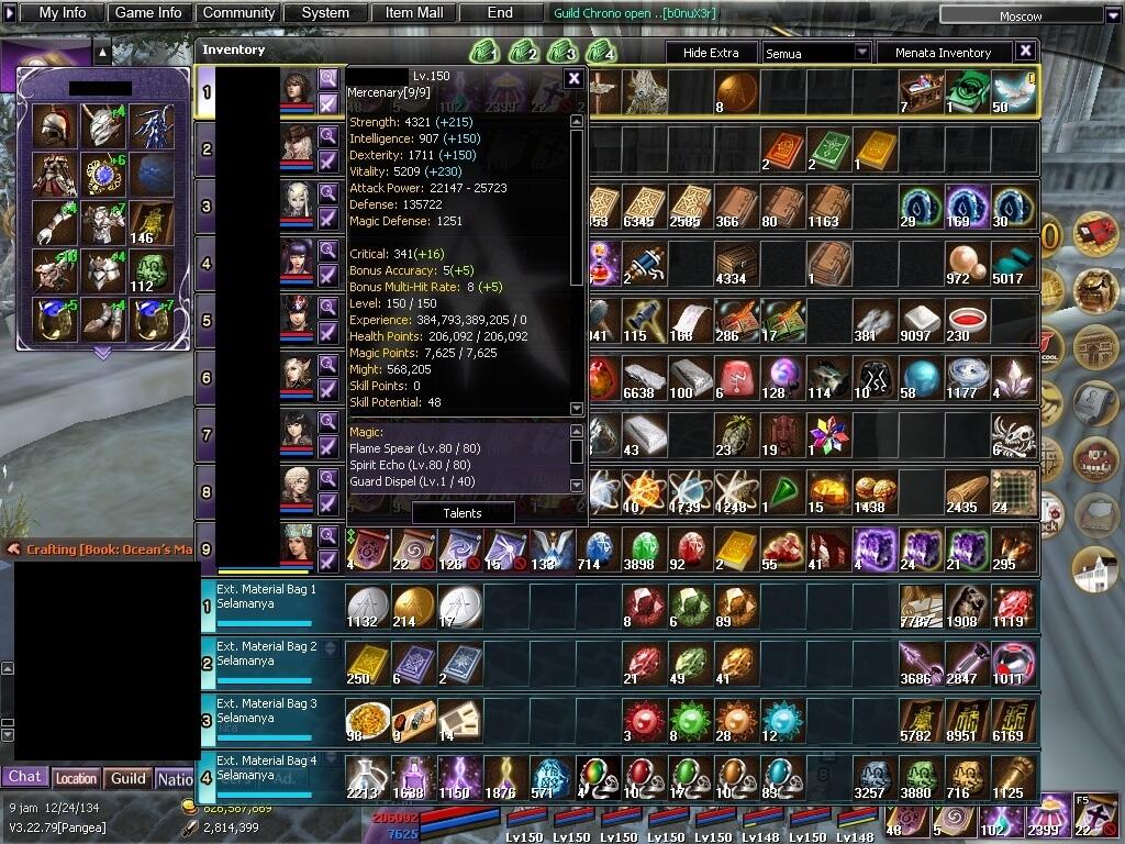 WTS Char Atlantica Online Indonesia Lvl 150 ( Exp lvl 160 ) Server Pangea FE ONLY