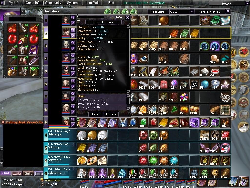 WTS Char Atlantica Online Indonesia Lvl 150 ( Exp lvl 160 ) Server Pangea FE ONLY