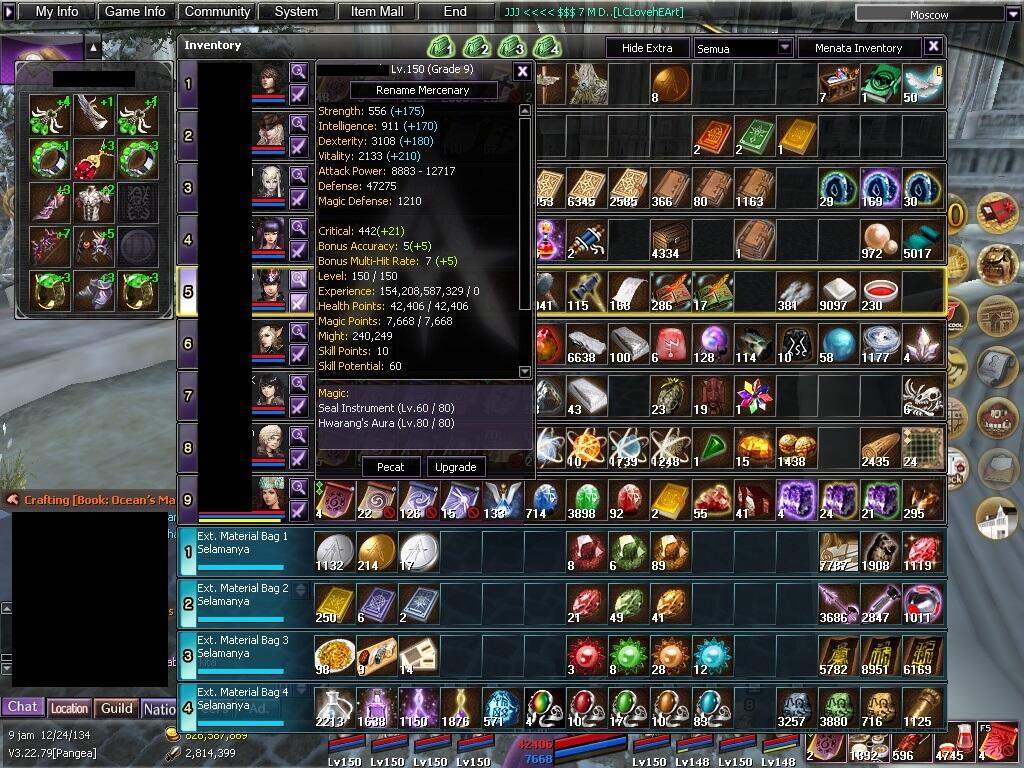 WTS Char Atlantica Online Indonesia Lvl 150 ( Exp lvl 160 ) Server Pangea FE ONLY