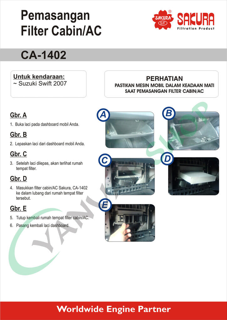 Terjual Filter Cabin/AC Suzuki SWIFT & APV, GRAN MAX 