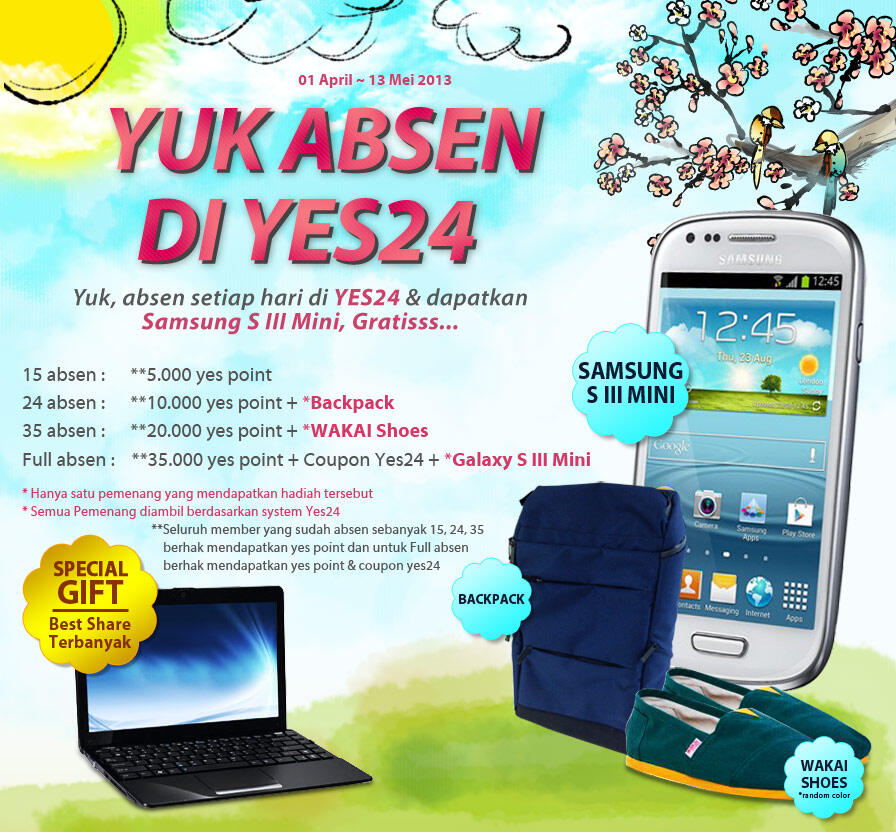 Kuis Yes24 Hadiah Samsung S3 mini, mau?