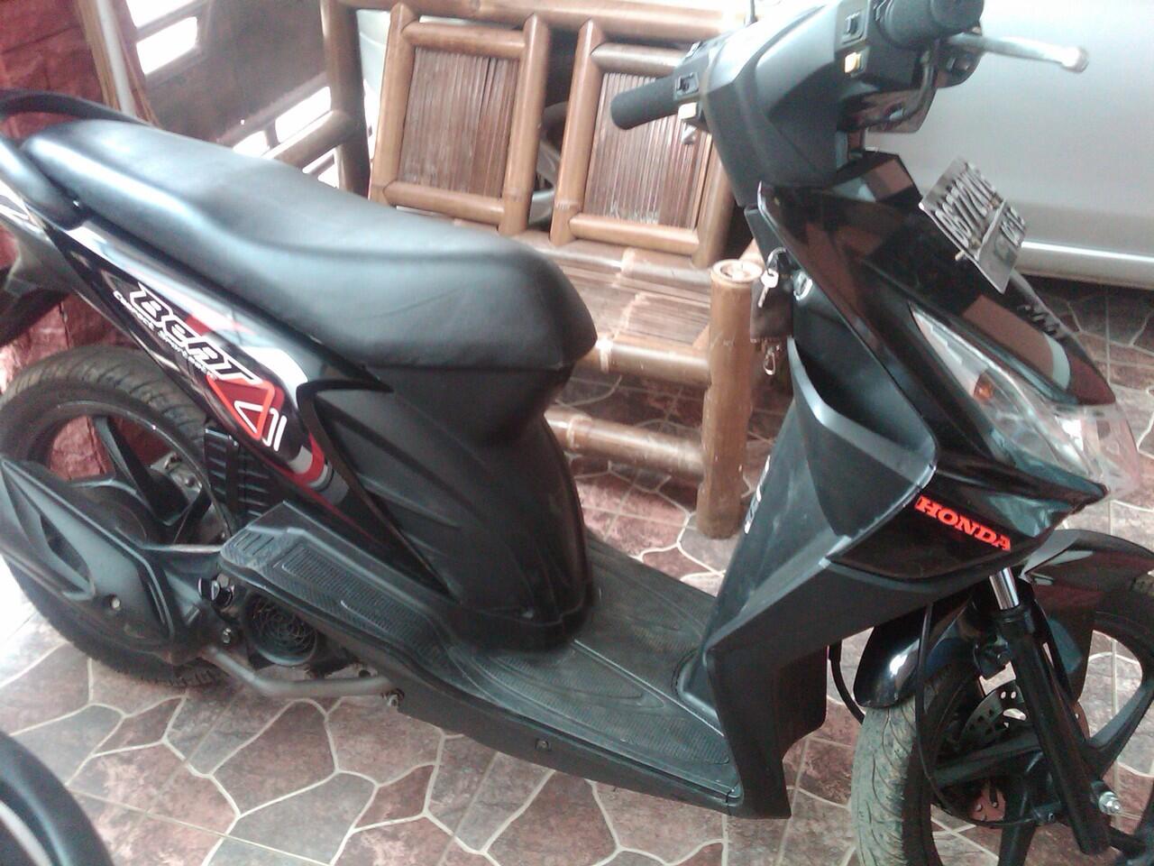 honda beat 2010 hitam full ori, sangat terawat pdk gede