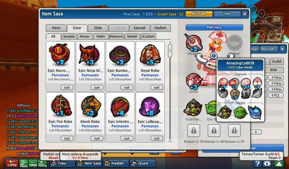 Jual ID Lostsaga cpt kelas 4 upgrade++