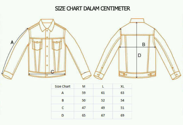 levis jean jacket size chart