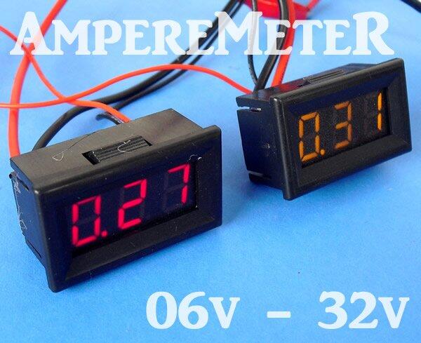 Digital MiNi AmpereMeter DC 0.A-10A RED LED Panel