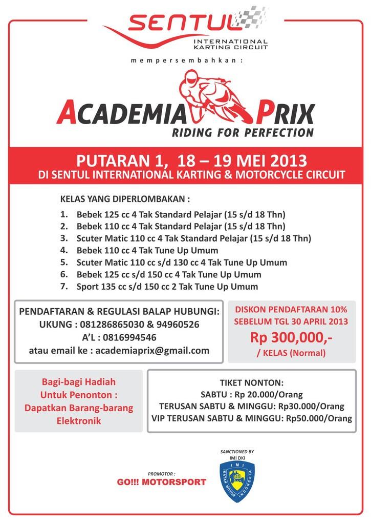 Event Balap : Academia Prix 2013 - Putaran 1, Sentul 18-19 Mei 2013