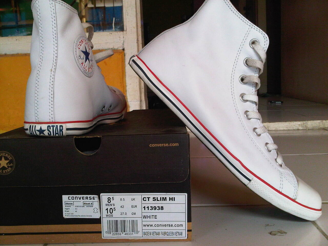 white slimline converse