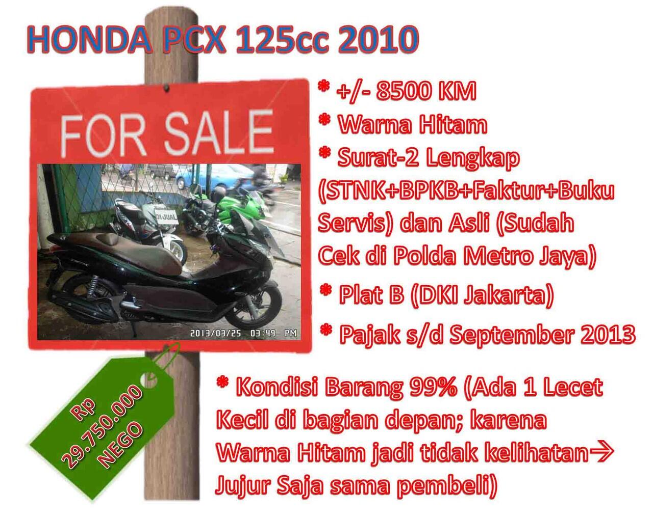 HONDA PCX Black 2010 - HOT ITEMS, Km Rendah n Pajak Panjang