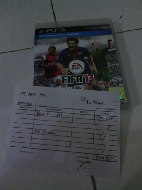 PS3 FIFA 2013 Blue Ray Disc Umur Sehari (beli 7 April 2013)