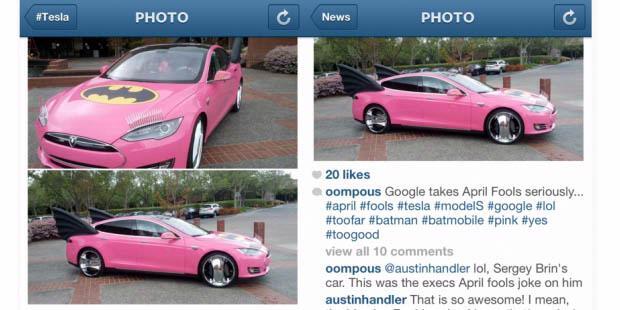 Bos Google Kepergok Pakai Mobil Batman Pink..!!