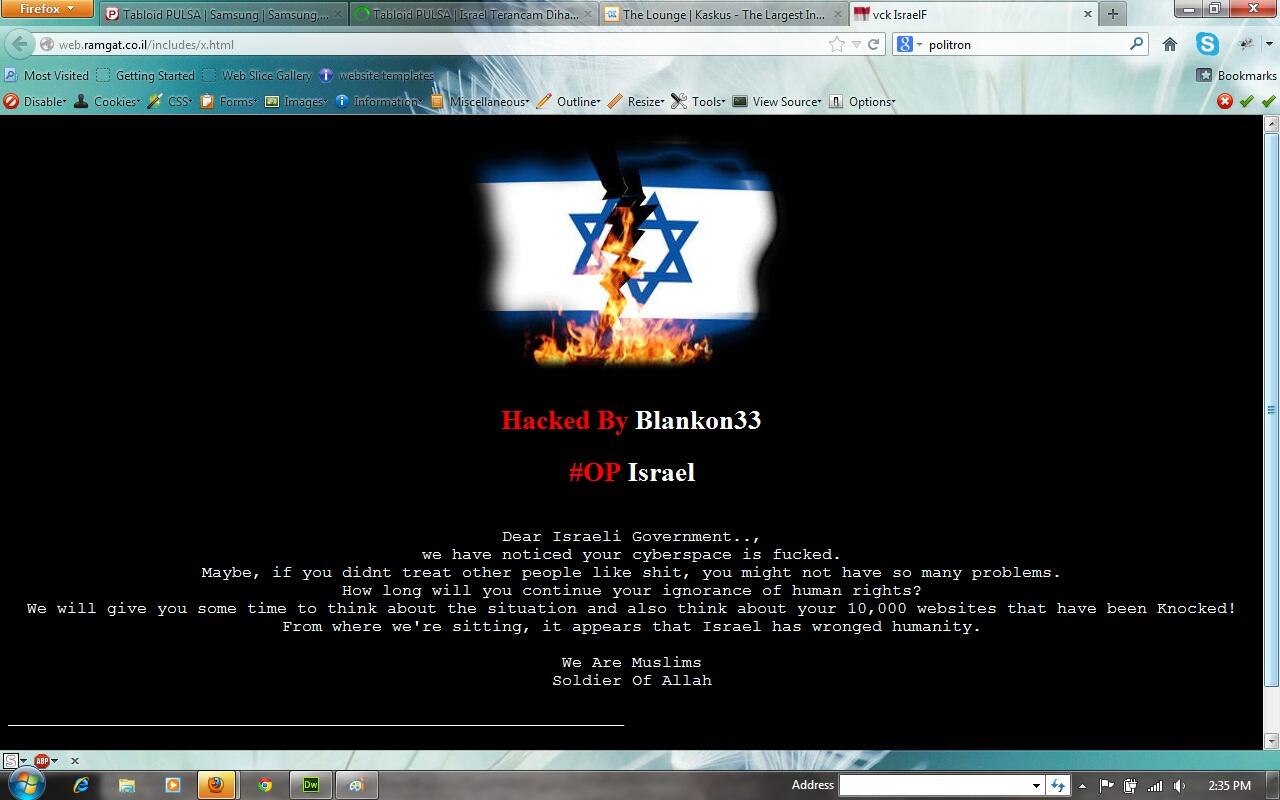 &#91;MASUK GAN&#93; Israel Terancam Dihapuskan Dari Internet