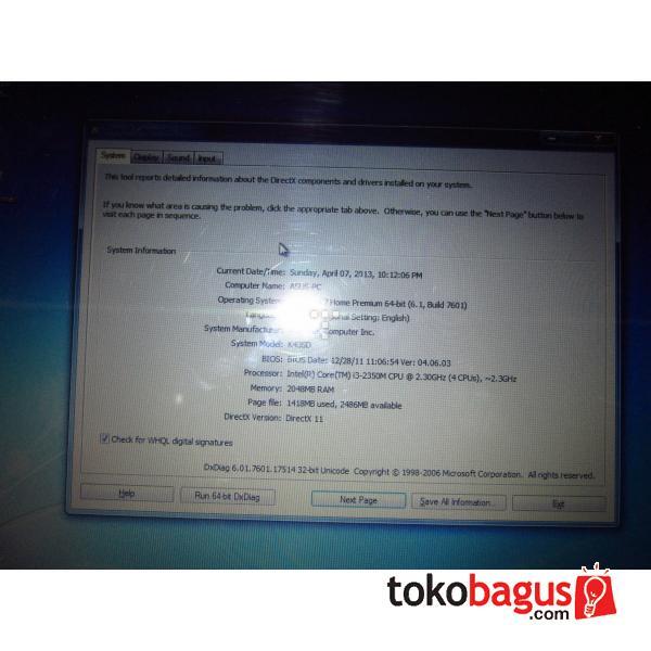 LAPTOP -CORE I3,NVIDIA G-FORCE 2GB Mantap !!jogja