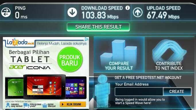 share speed kecepatan koneksi agan di sini