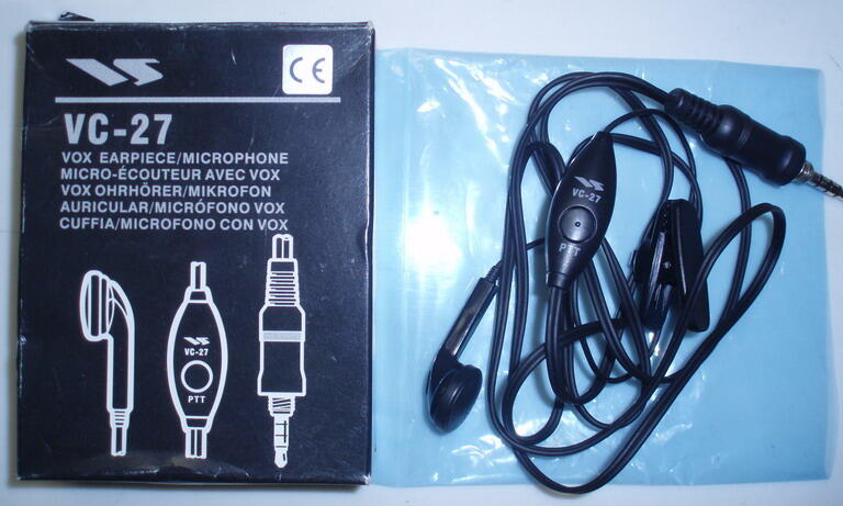 Yaesu-Vertex / Standard VC 27 Earpiece-Mic-PTT dan Mic Adapter CT-91