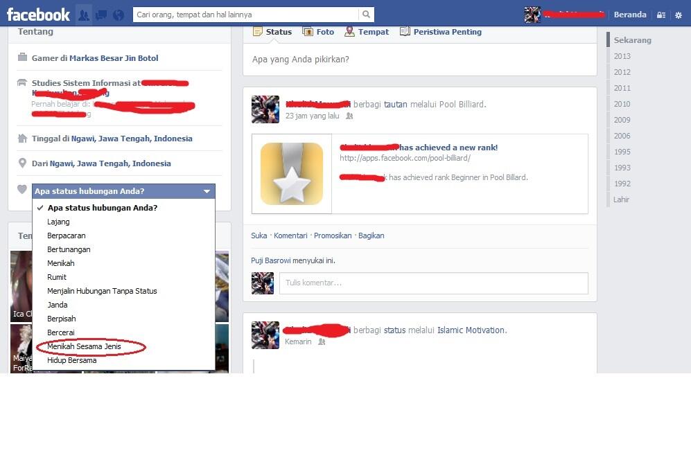 Ternyata facebook mengijinkan menikah sesama jenis &#91;+PIC no soto&#93;