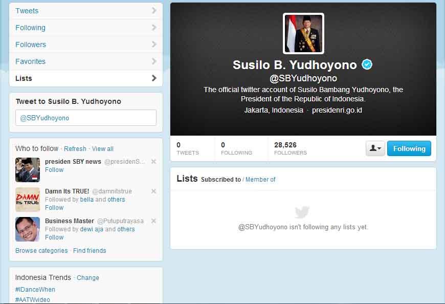 launching Perdana twitter SBYudhoyono Verified