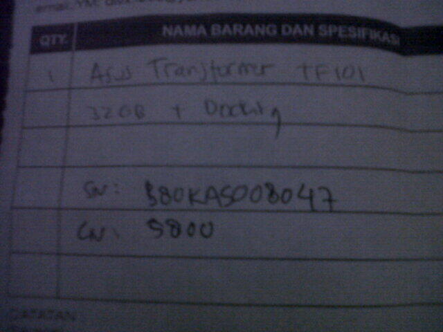 DIJUAL ASUS TRANSFORMER TF-101 + Docking