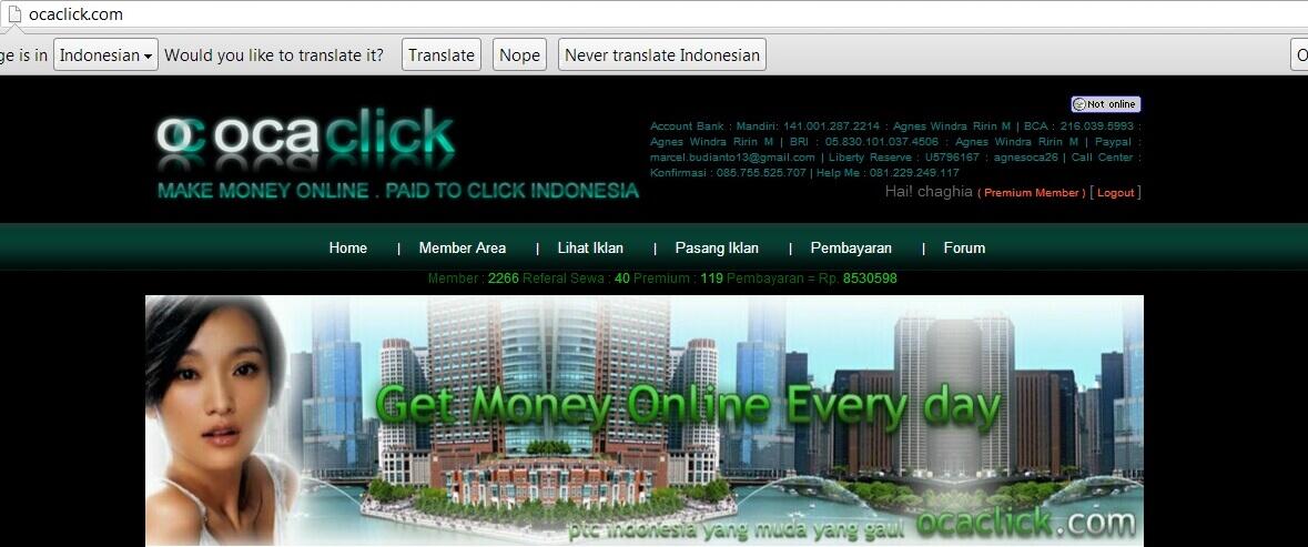 ocaclick PTC yang terbukti membayar