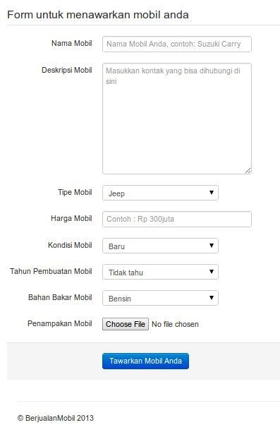 Promosikan Mobil Yang akan Dijual di BerjualanMobil (cepat,mudah,gratis,responsif)