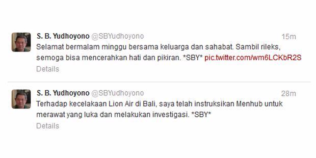 Ini 'Tweet' Perdana SBY