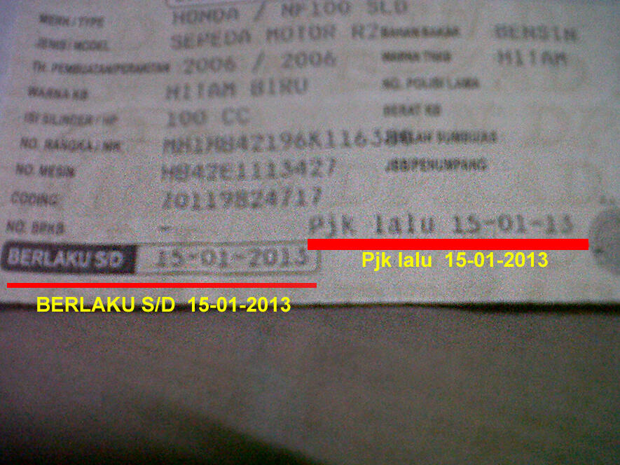 Masa berlaku STNK