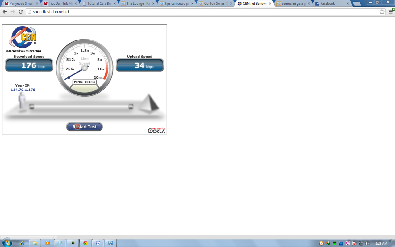 kecepatan inet ane segini