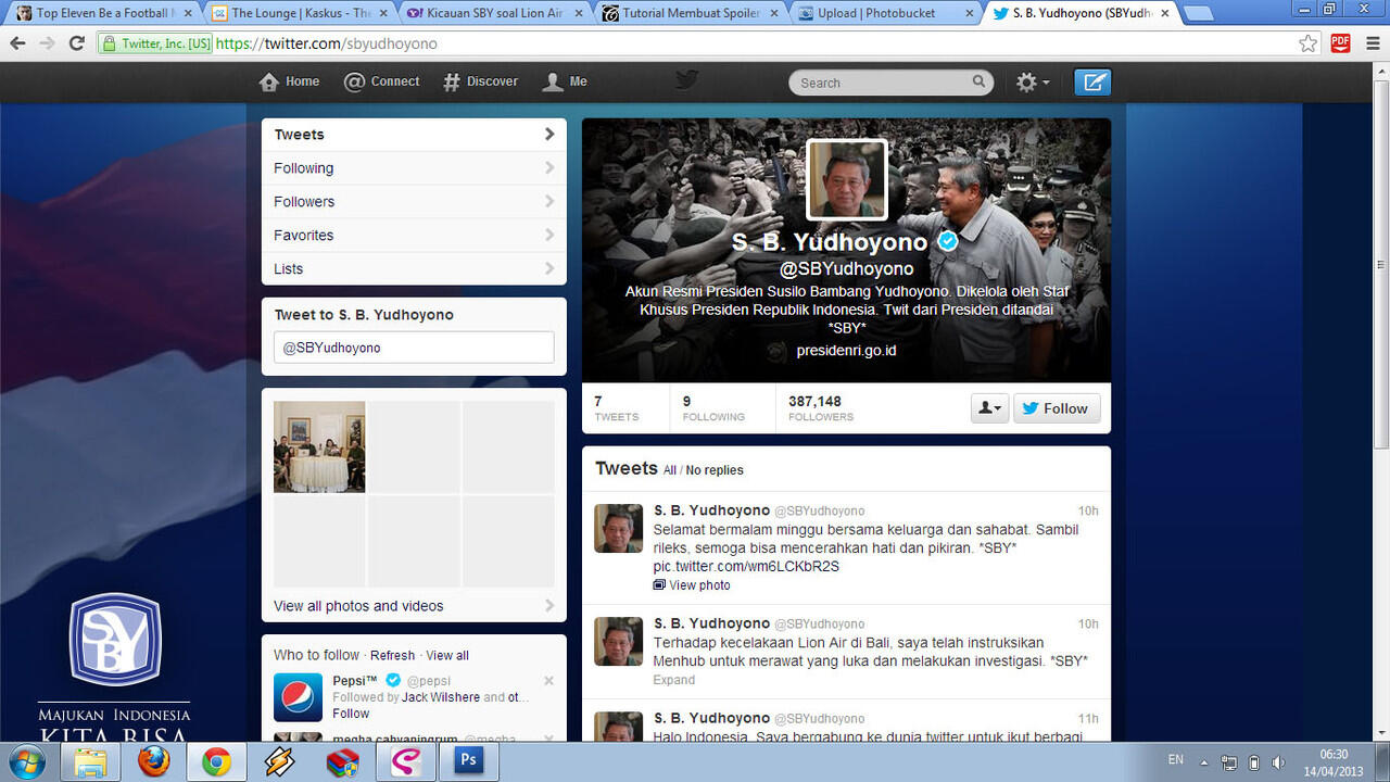 Sambutan Tweeps tentang Kicauan Pertama SBY di Twitter