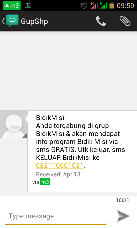 Hati2 gan, ada sms berisi jebakan mulai disebarkan.