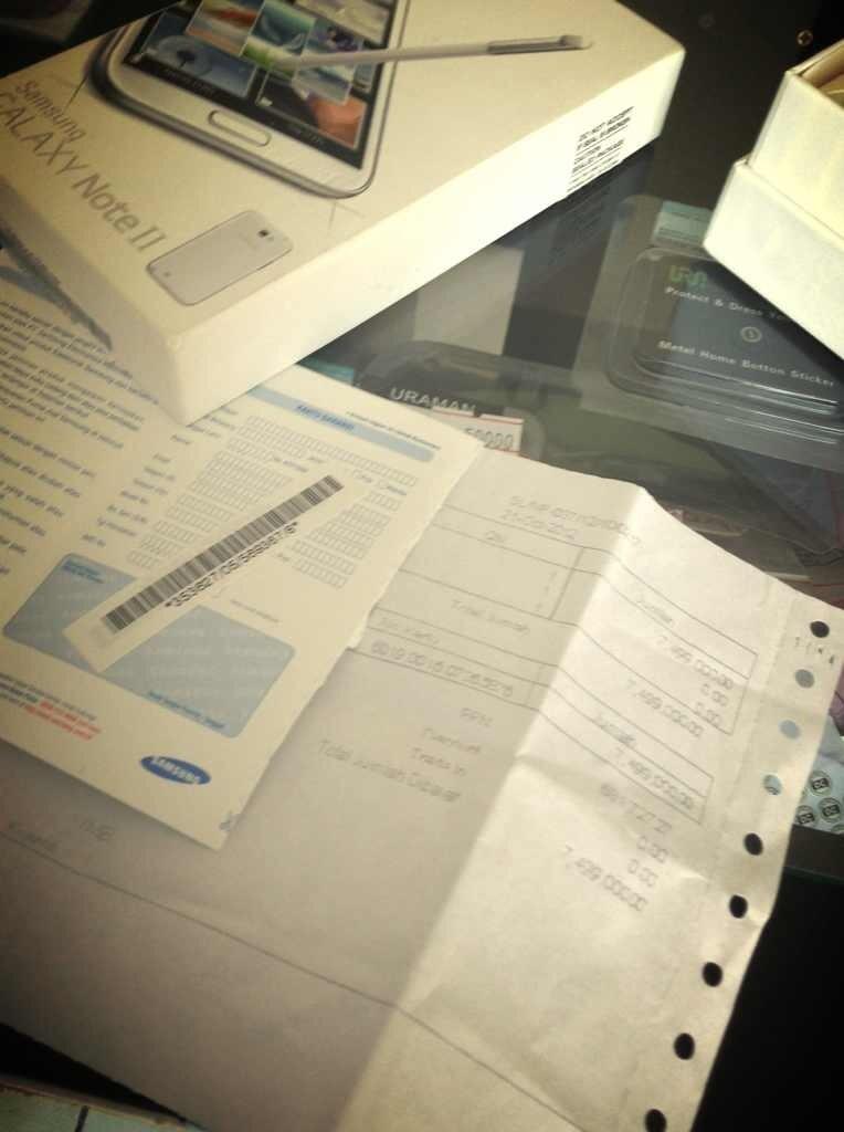Jual Samsung Note II White Garansi Lengkap 5,5jt Nett