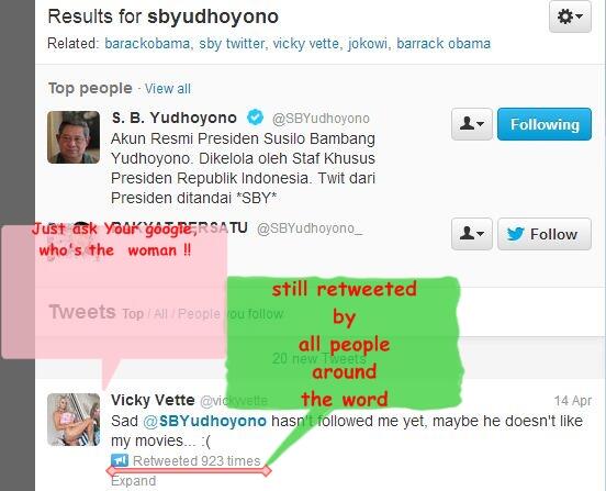 Vicky Vette - Welcoming SBY on TwitterLand - - LOL :D