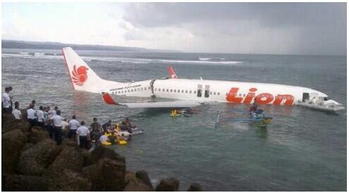 Lion Nyemplung di laut Bali