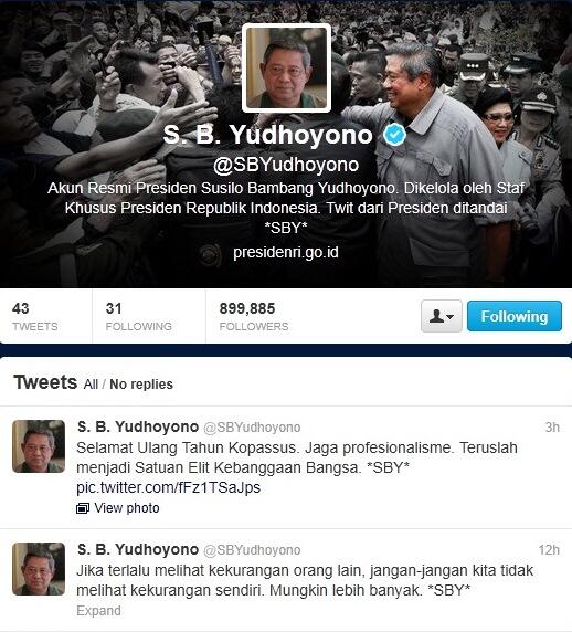 SBY-JK Mesra Saling Bertegur di Twitter