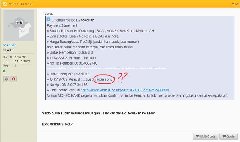 SURAT TERBUKA REKENING PENIPU BANK MANDIRI 9000015657936 a/n LESTARI, buat id: Koph