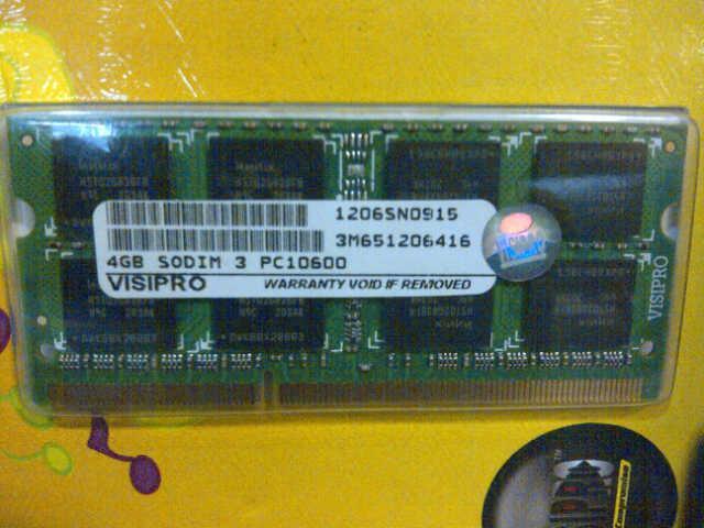 SODIM DDR3 4 GB VISIPRO PC10600 BARU HARGA MIRING GAAN...GARANSI !!!!